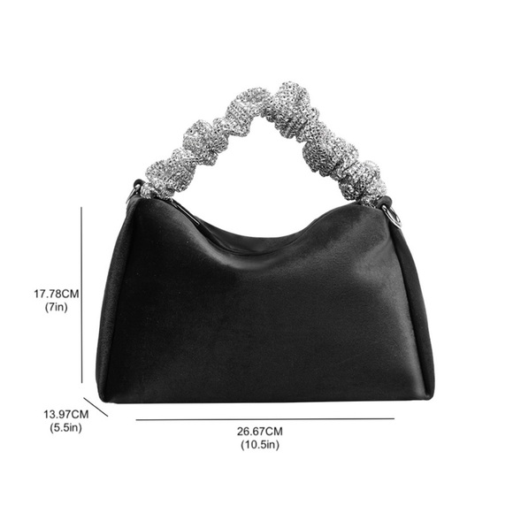 Melie Bianco ESTELA Velvet Top Handle Bag w/ Crossbody Strap | Taupe - Picture 4 of 8